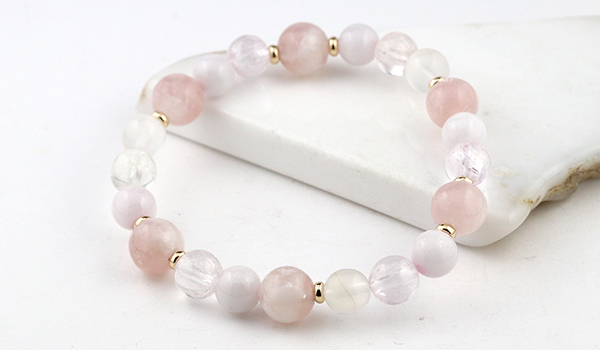 ☆］完全限定品ブレス【愛癒】（ピンクマイカ・ピンクラベンダー翡翠