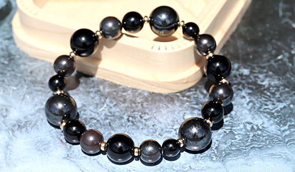 ☆]完全限定品ブレス【破邪Ver.22】（モリオン・ブラックアイアン