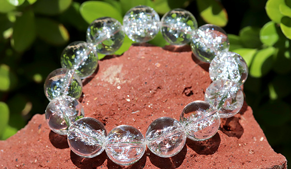 大玉ブレス（エレクトリックアイリスクォーツ）14mm|パワーストーンの