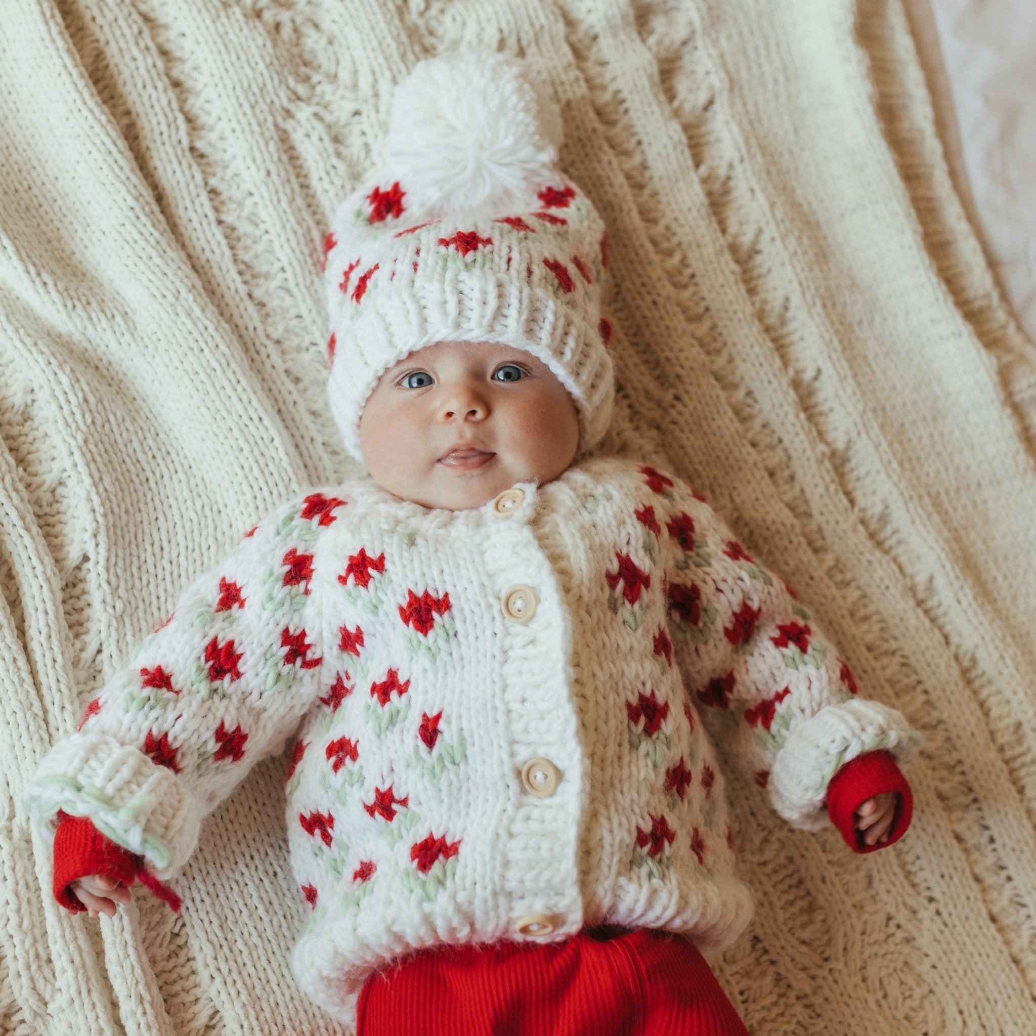 Bitty Blooms Holiday Cardigan Sweater - Huggalugs