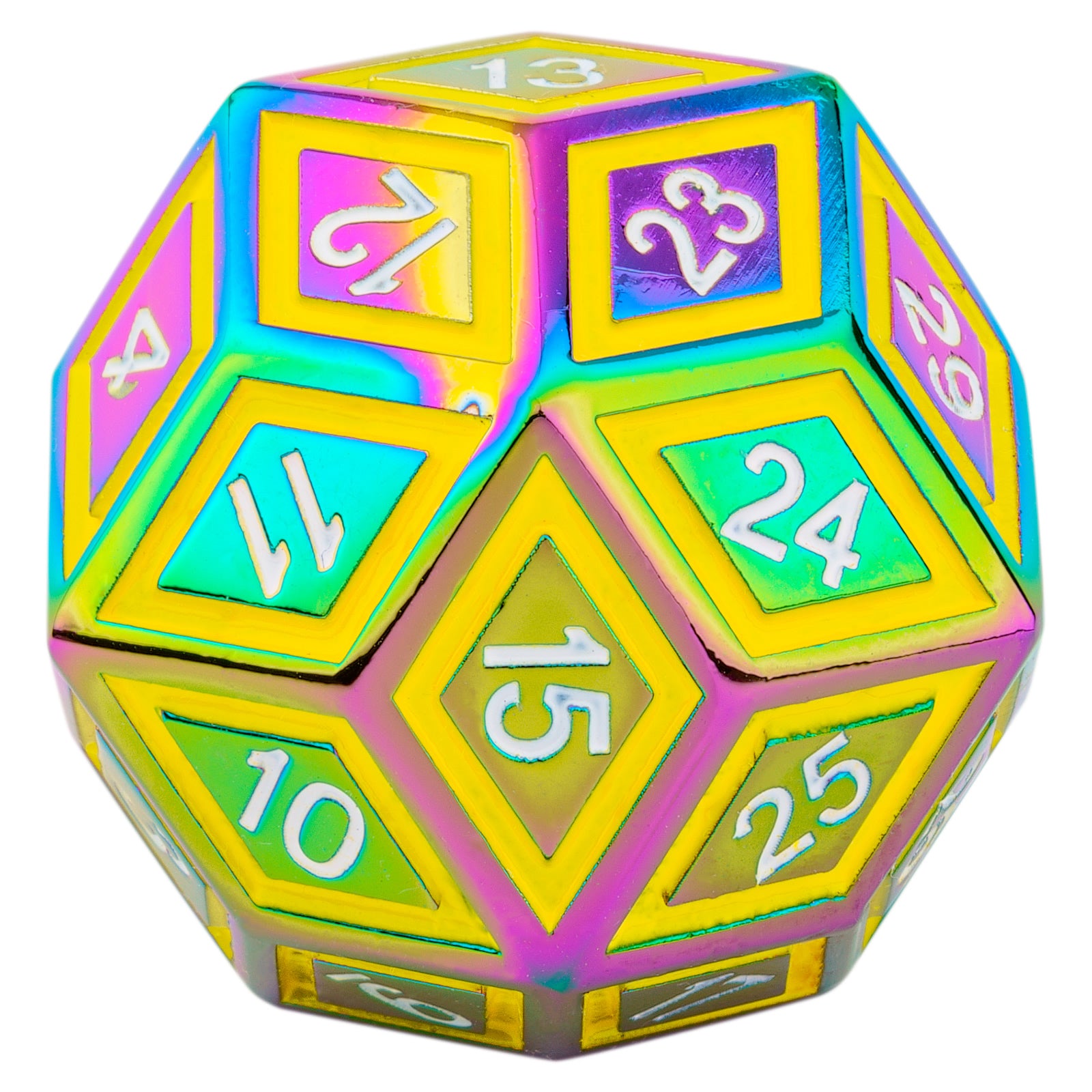 Titan's Fist Metal D30 Dice-Bright Rainbow – HYMGHO Dice