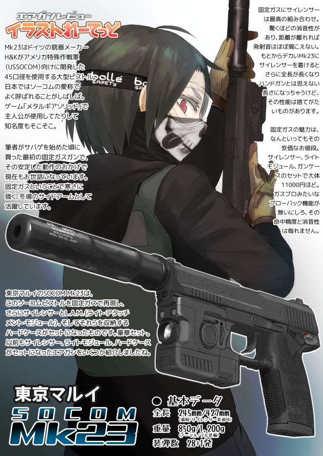 エアガンレビュー イラストれーてっど: 東京マルイ ガスガン SOCOM Mk23