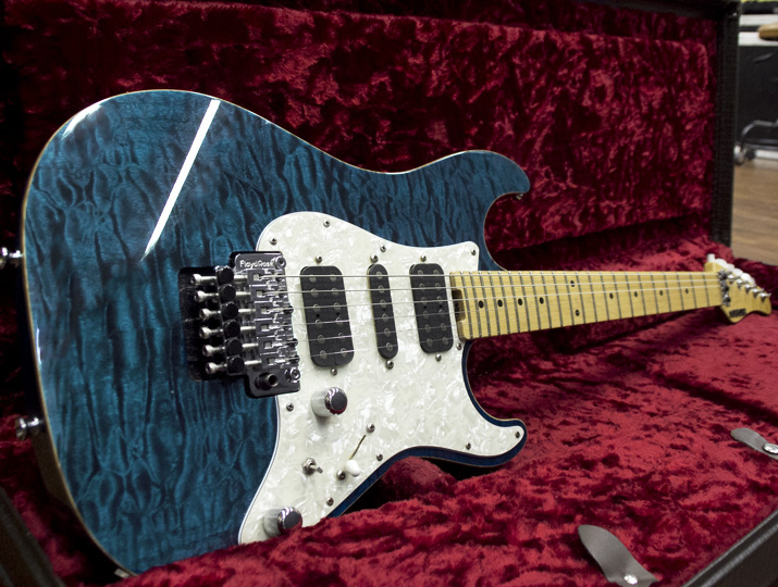 Schecter EX-V-22 CTM-FRT HSH Black Aqua 中古｜ギター買取の東京新宿