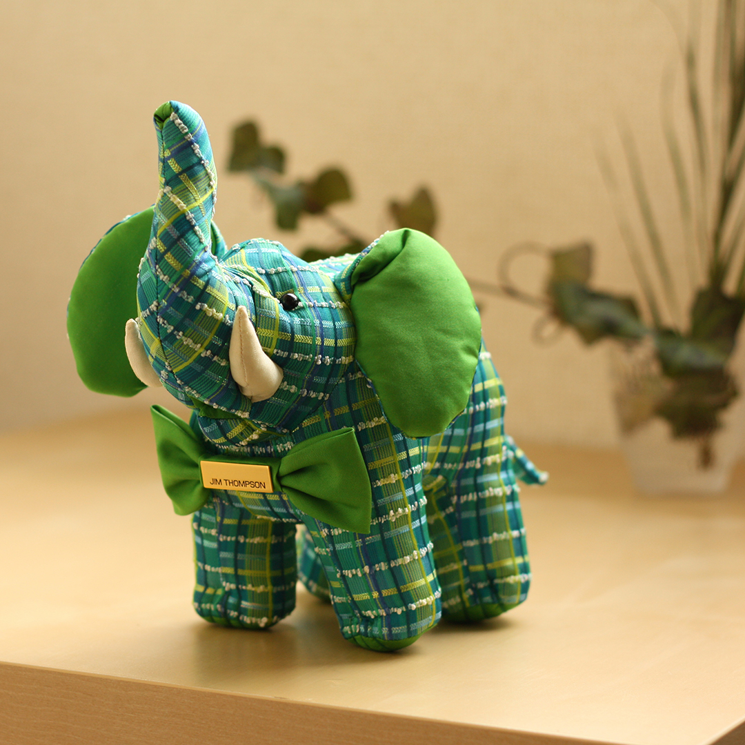 Jim Thompson】ぬいぐるみ おしゃれゾウさん / アジアン雑貨イムスアイ