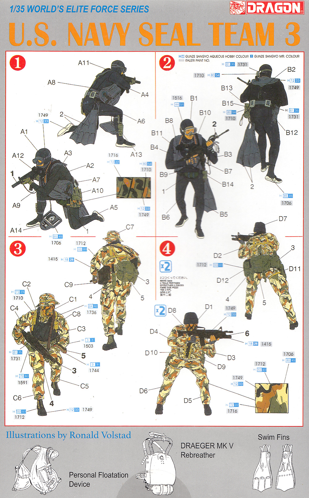 ドラゴン アメリカ海軍 特殊部隊 ネイビーシールズ チーム3 1/35