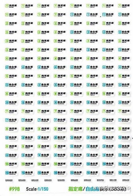 999 汎用行先インレタ 東北新幹線200系用方向幕インレタ | 鉄道