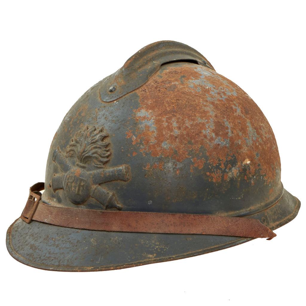 Original French WWI Model 1915 Adrian Helmet in Horizon Blue with