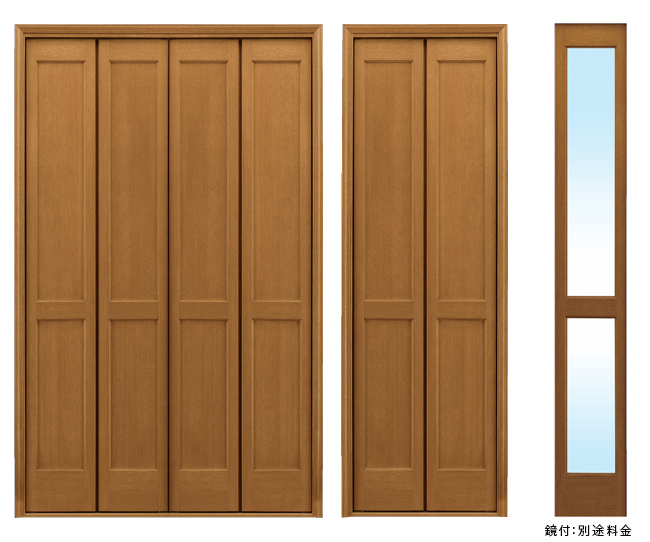 無垢材のクローゼット扉 日本製 | 収納折戸ドア BKS2 | アイエムドア