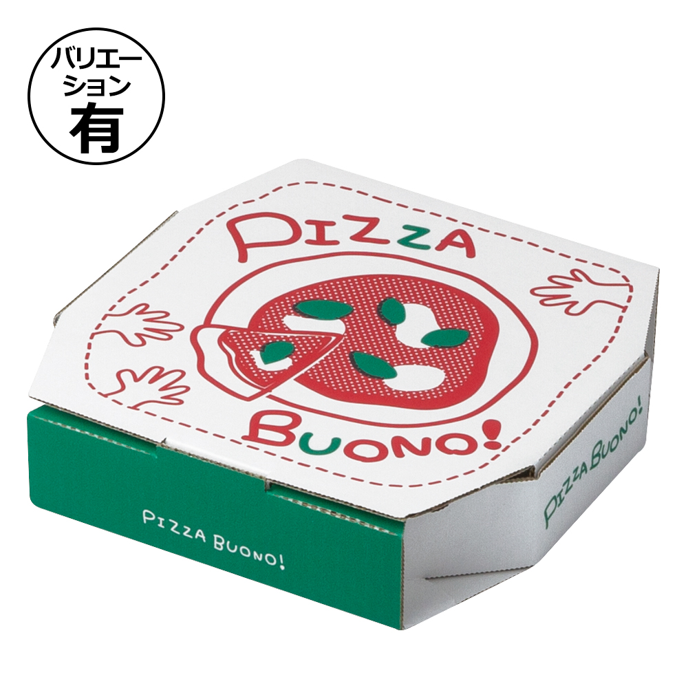 ピザ箱 ピザボノ柄8インチ~16インチ 215×215×45mmほか 全10種「100枚