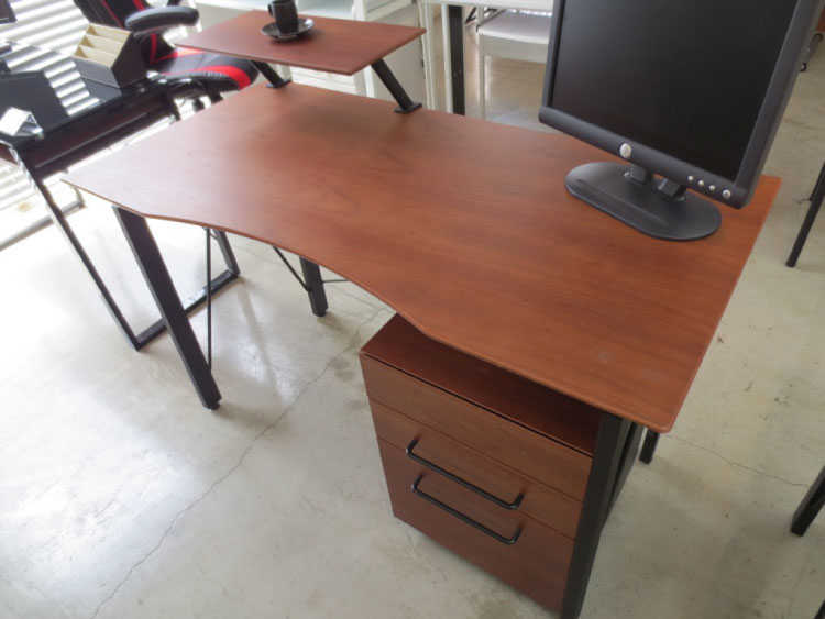 DE-1567 スタイリッシュパソコンデスクウォールナット120cm