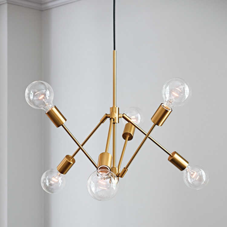 LT-4371 ミッドセンチュリー風・6灯ペンダントライト