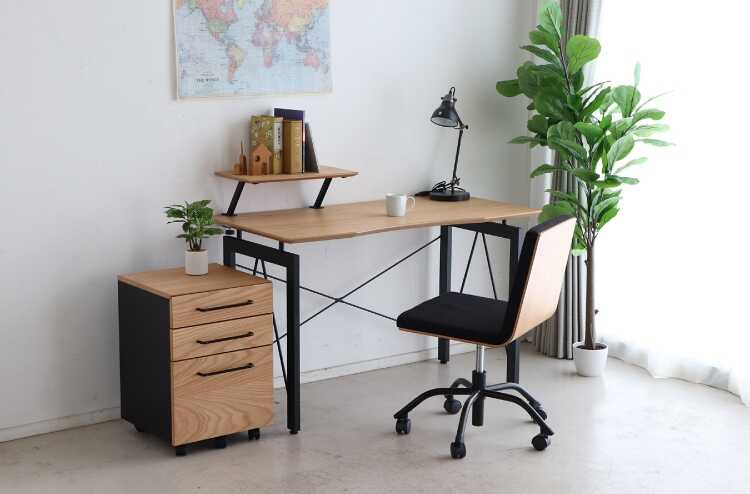 DE-1937 オーク製パソコンデスクナチュラル色｜120cm・天然木