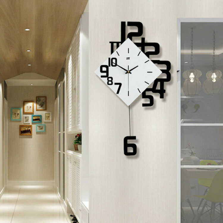 CL-2345 大きい壁掛け振り子時計｜黒ブラックおしゃれ数字デザイン