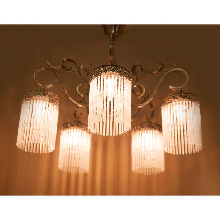 LT-4817 シーリングライト5灯シャンデリア｜ガラス・アンティーク