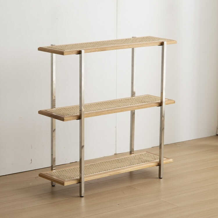 RA-3696 ナチュラル＆アジアンなラタン製シェルフ3段・藤家具