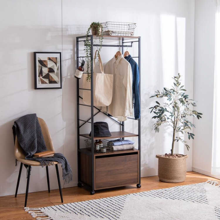 WR-1562 ワンルームにおすすめのハンガーラック・キャスター付き