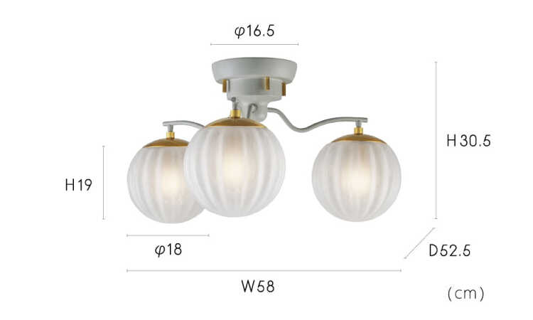 LT-5270 フェミニンな上品さがかわいいシーリングライト3灯