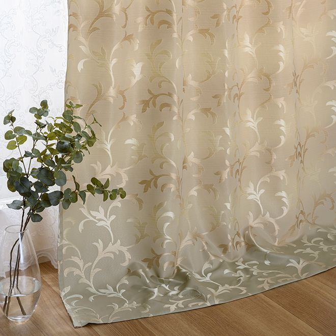 SALE50％OFF》高級感のあるアラベスク模様カーテン テオ（D-1198
