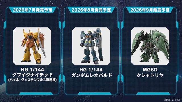 MGSD クシャトリヤ」や「HG ガンダムレオパルド」も！2月12日に予約
