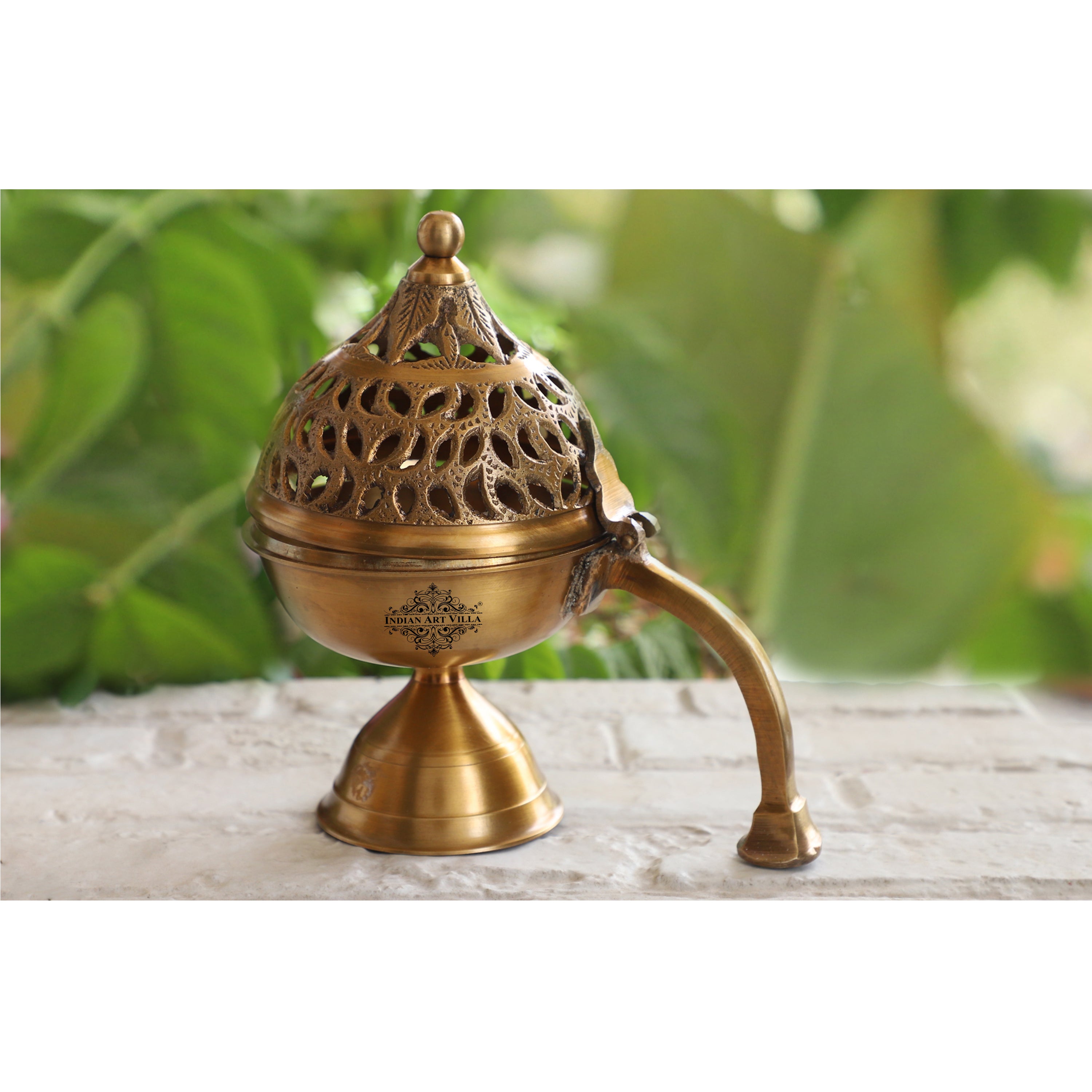 Pure Brass Antique Incense Holder / Dhoop Dani - Indian Art Villa