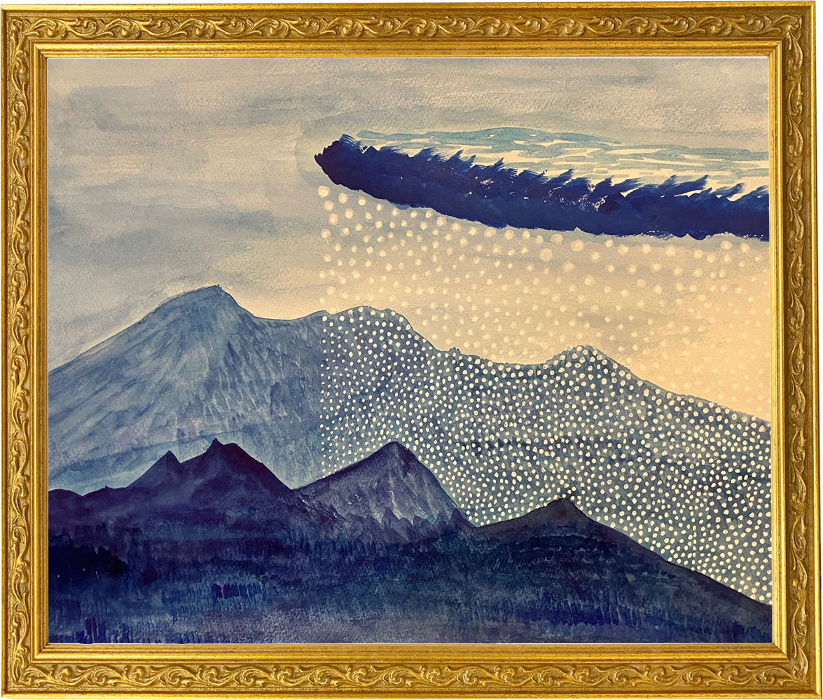 雪の温泉場」Ⅱ 法師 '61 F8 油絵 油彩画 絵画 アート 風景画 雪の温泉