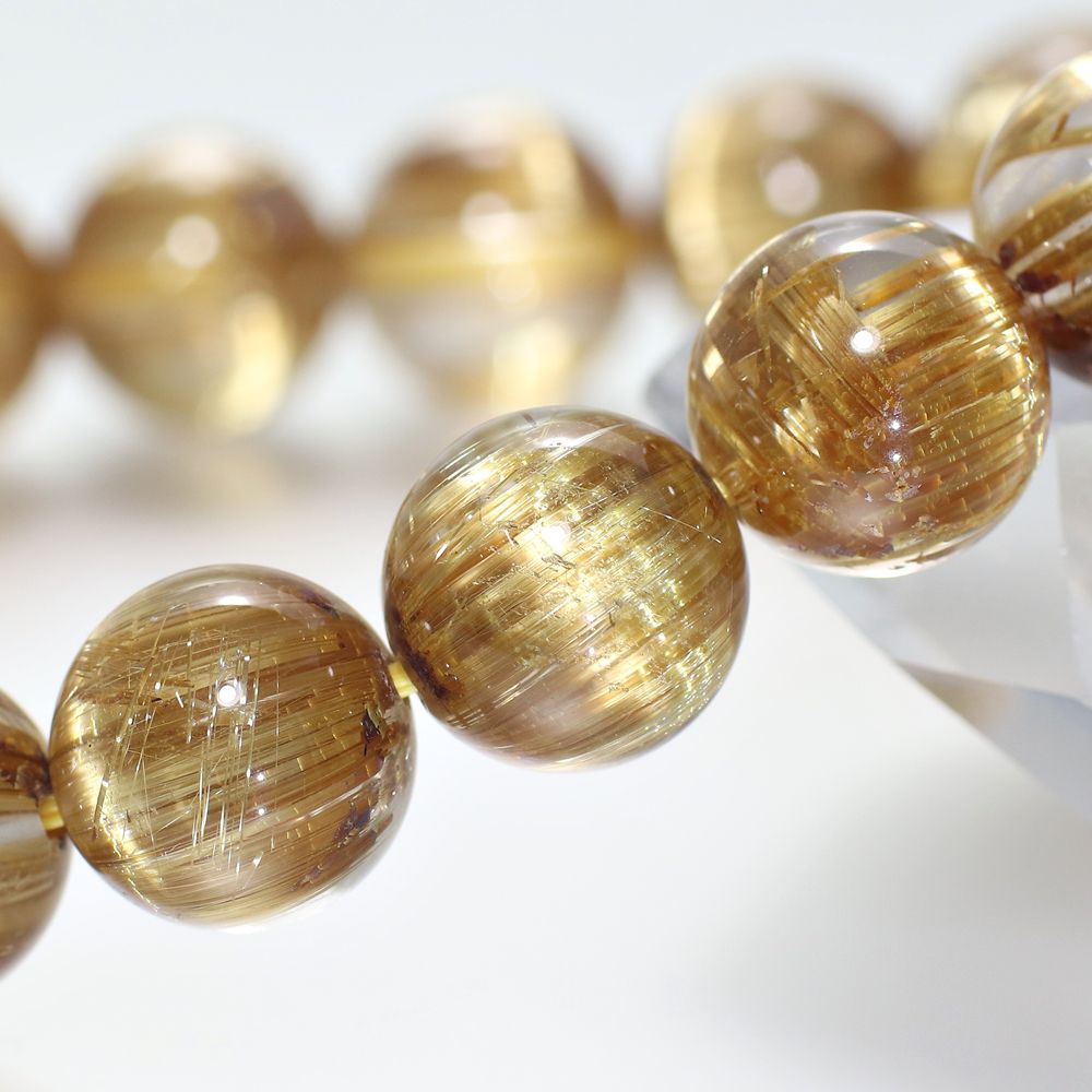 希少・最高品質]タイチンキャッツアイルチルクォーツブレスレット（約