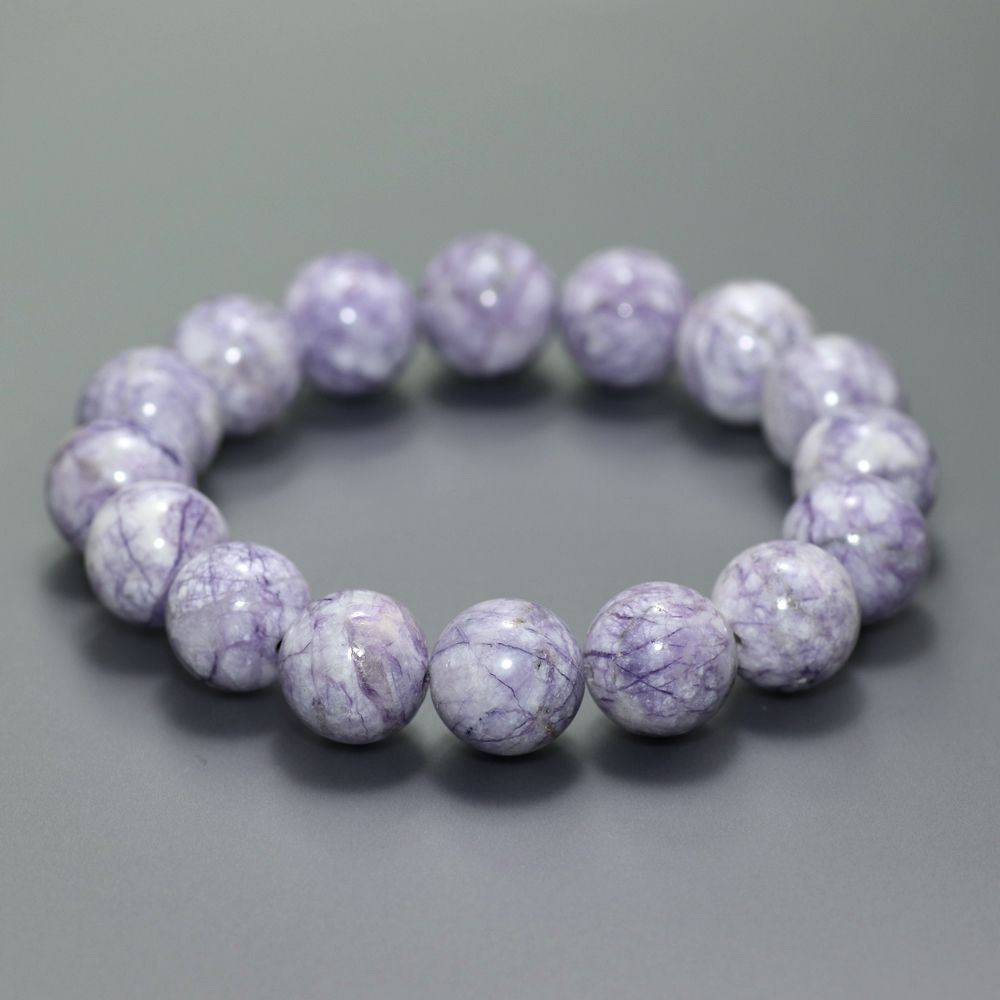 パープルフローライトクォーツブレスレット（約13mm玉） - 埼玉県吉川