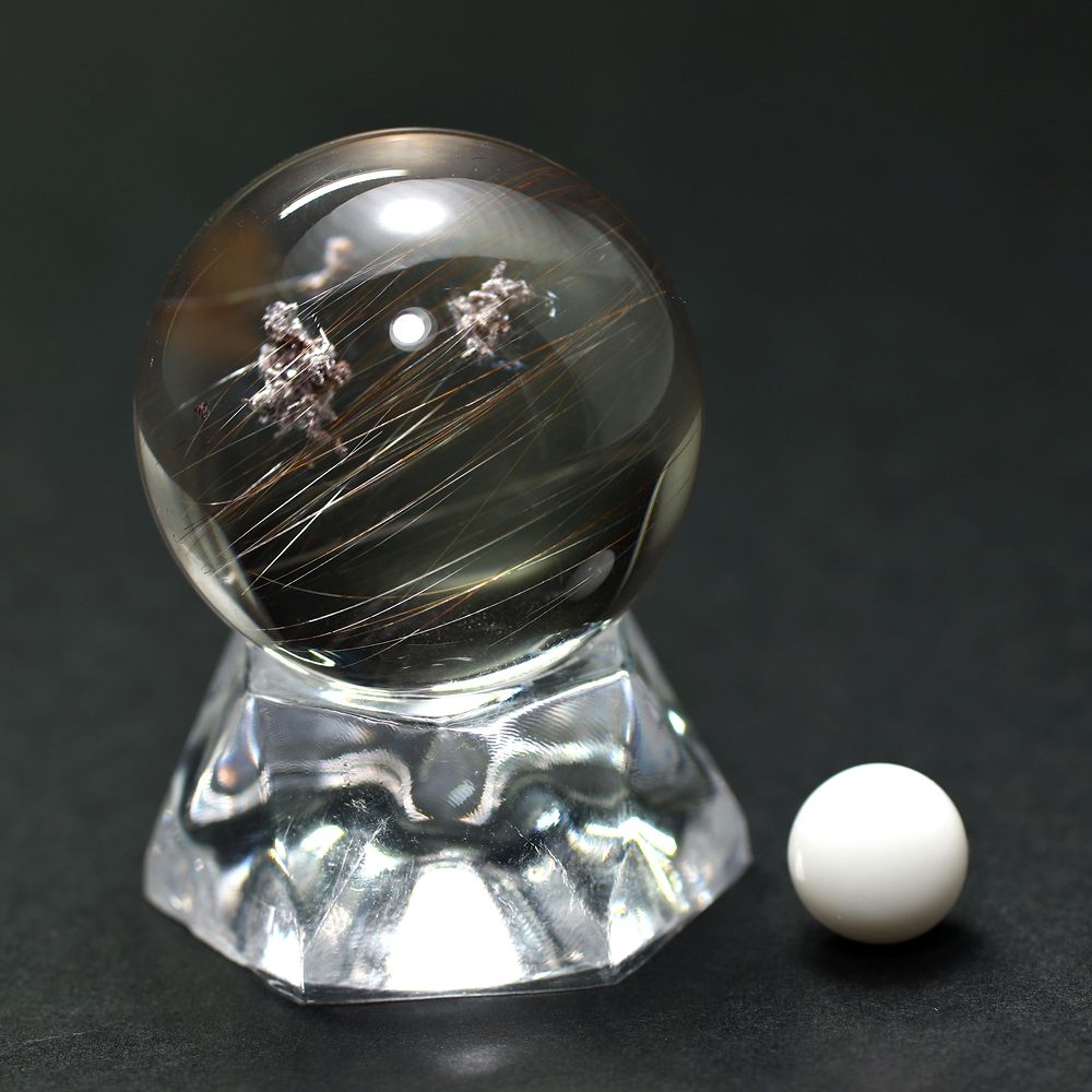 高品質]ガーデンルチルクォーツ丸玉/スフィア（球体直径31.5mm