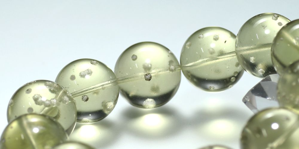 最高品質]天然リビアングラスブレスレット（約19.5mm大玉