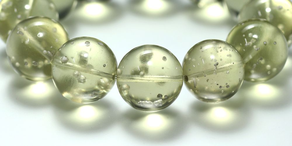 最高品質]天然リビアングラスブレスレット（約19.5mm大玉