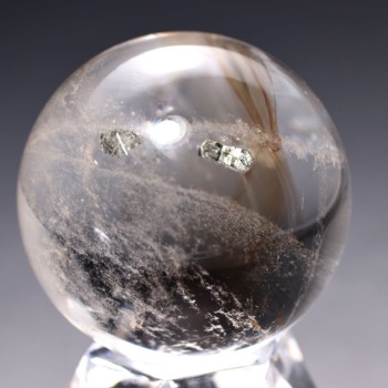 パイライトインクォーツ丸玉（スフィア、球体石） - 埼玉県吉川市の