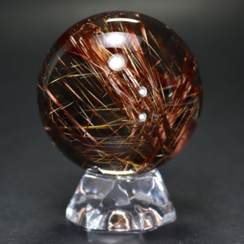 スモーキータイチンルチルクォーツ丸玉/スフィア - 埼玉県吉川市の