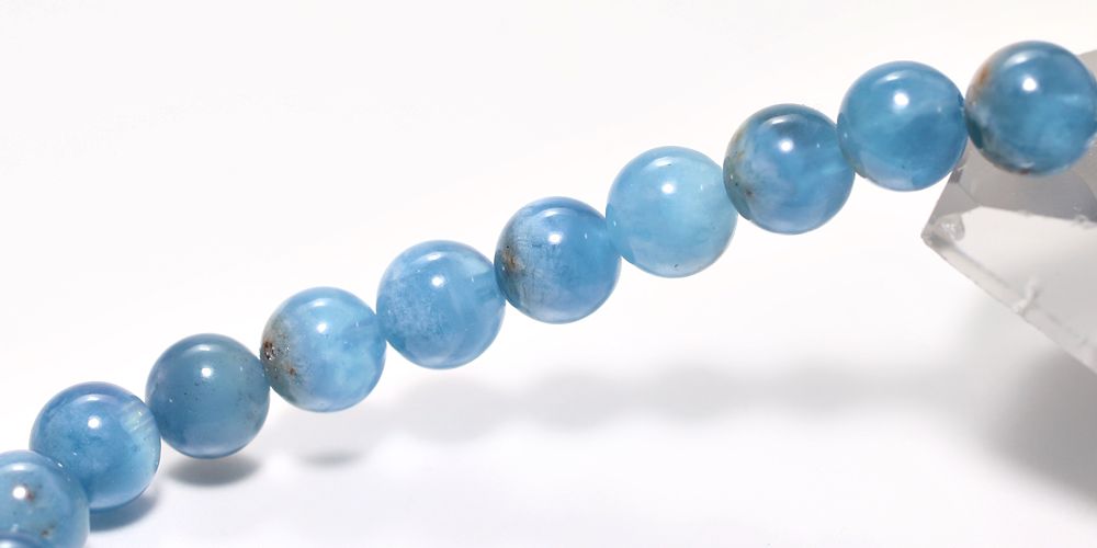 高品質]クラウドアクアマリンブレスレット（約7mm玉・ガーデンミックス