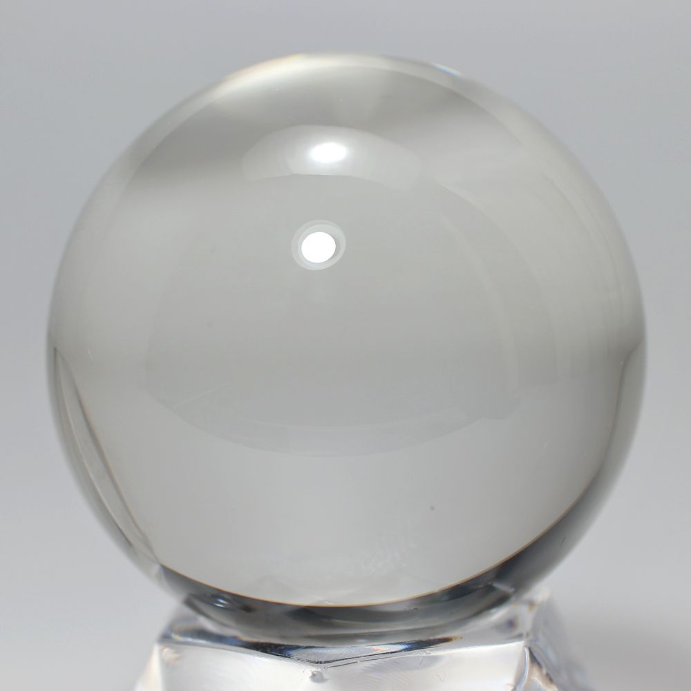 訳あり/微褐色＆傷有のため特別価格]ブラジル産天然無垢本水晶玉/4cmUP