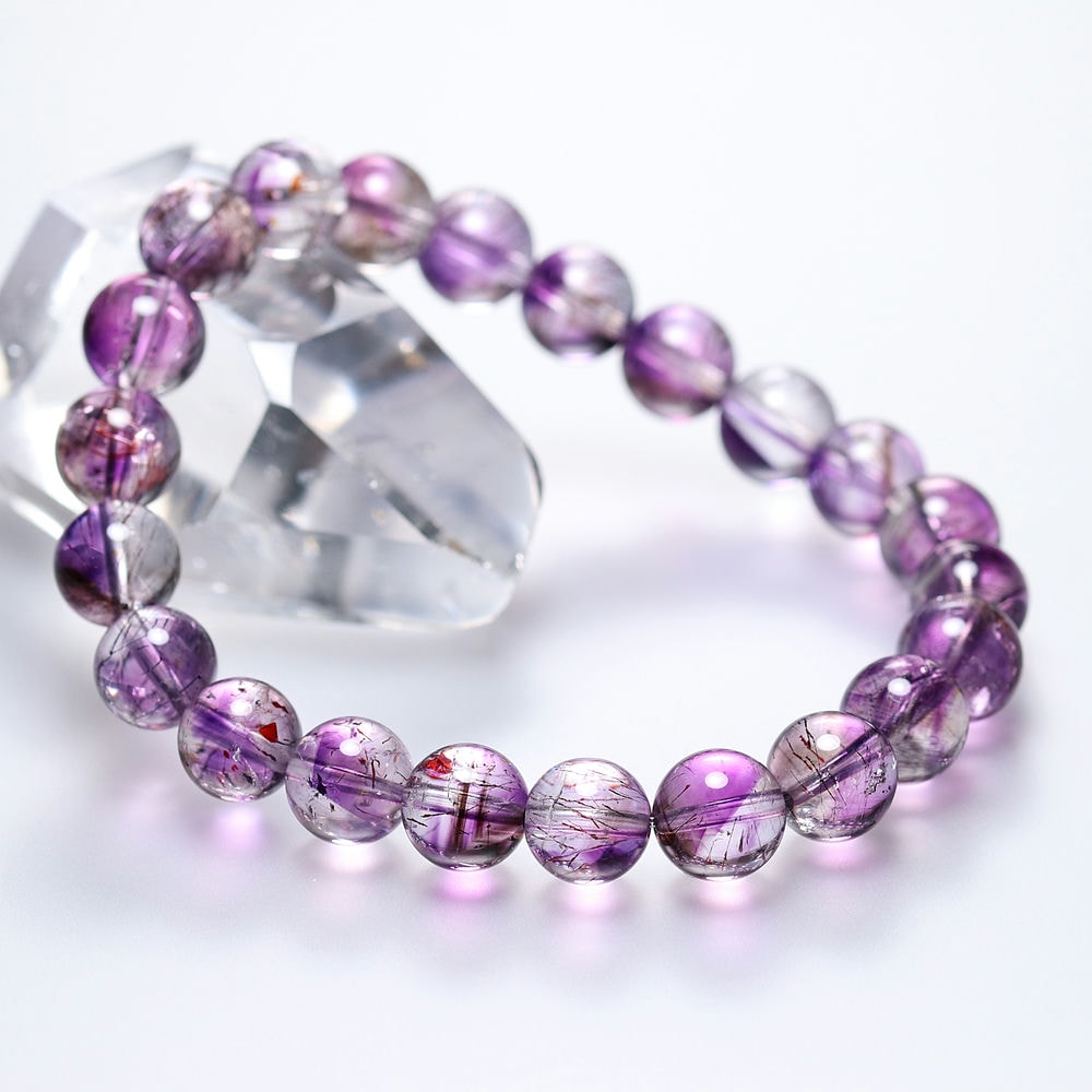 高品質++]マダガスカル産アメジストエレスチャルブレスレット
