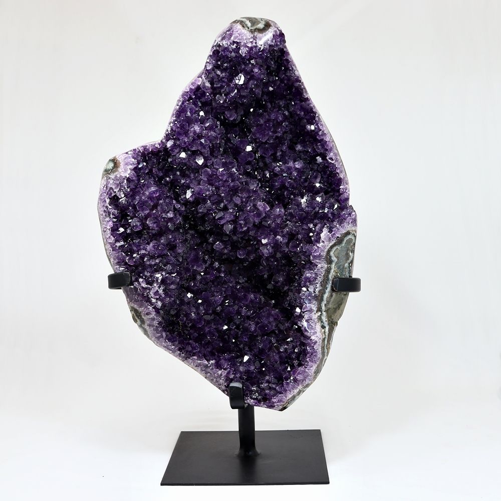 高品質]ブラジル産アメジストクラスター（大型原石13.3kg/専用金属