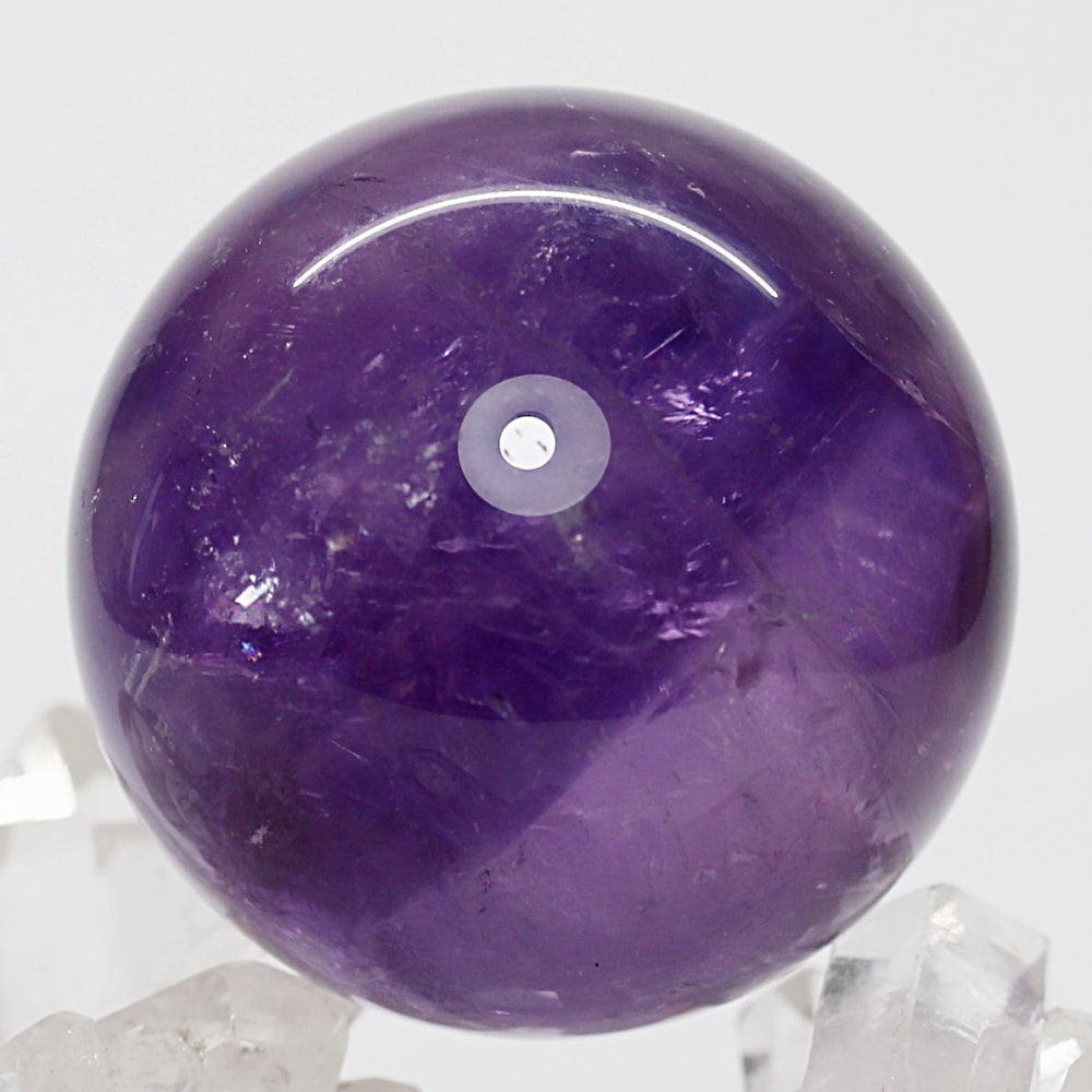 高品質]ブラジル産アメジスト丸玉/ファントムスフィア（球体直径46.8mm