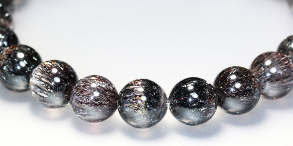 高品質++]ブラックスーパーセブンブレスレット/ニードルヘマタイトイン