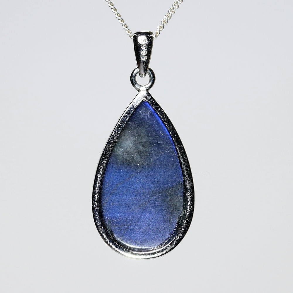 高品質]ブルーシラーラブラドライトペンダントトップ（シルバー925