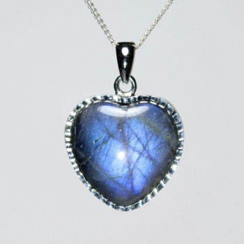 高品質]ブルーシラーラブラドライトペンダントトップ（シルバー925