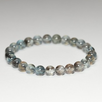 高品質++]スターモスアクアマリンブレスレット/ブラックレイン（約7.5