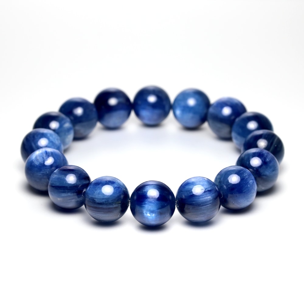高品質++]ブラジル産カイヤナイトブレスレット（約12.5mm玉） - 埼玉県