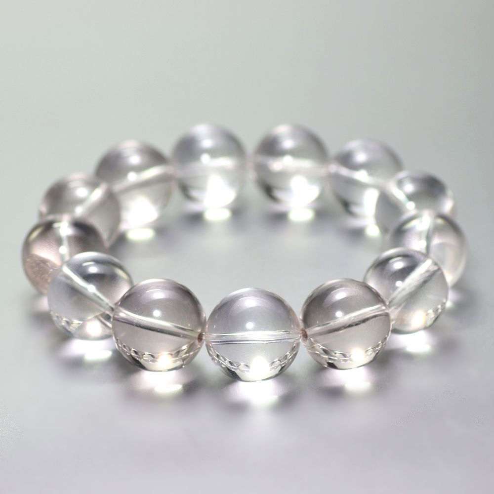 特選]ガネッシュヒマール産ヒマラヤ水晶ブレスレット（約18.5mm玉