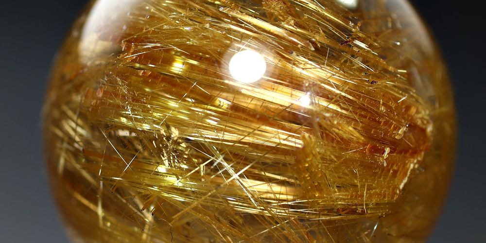 高品質]ブラジル産ゴールドルチルクォーツ丸玉/スフィア（直径29.5mm