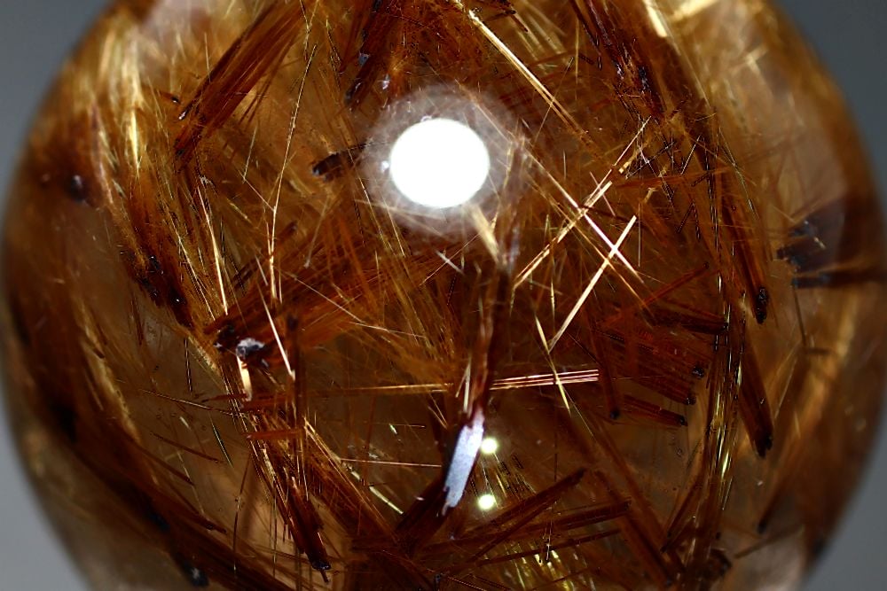 高品質++]ブラジル産ゴールドタイガールチルクォーツ丸玉/スフィア