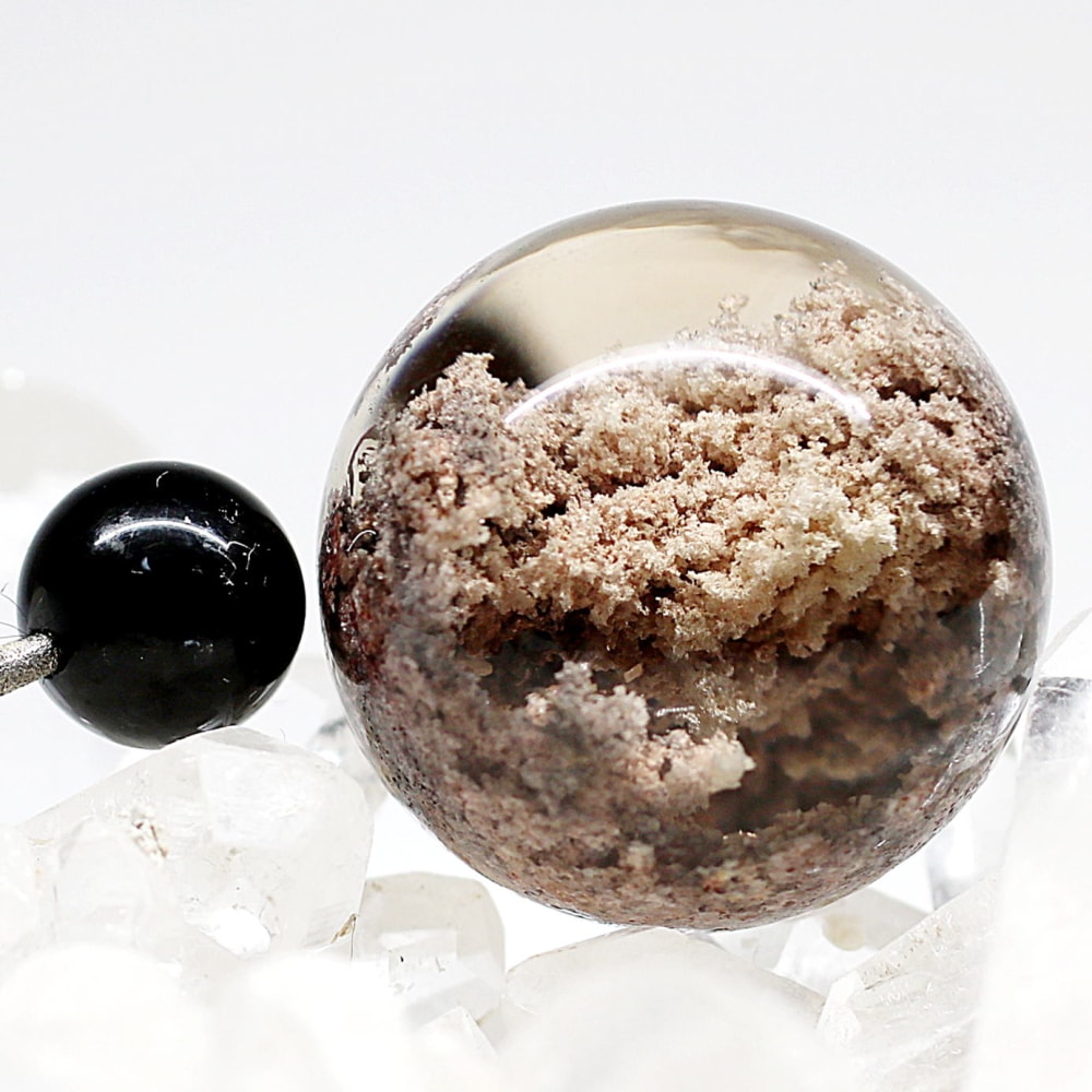 高品質]ガーデンクォーツ丸玉/ガーデン水晶スフィア（直径26.6mm