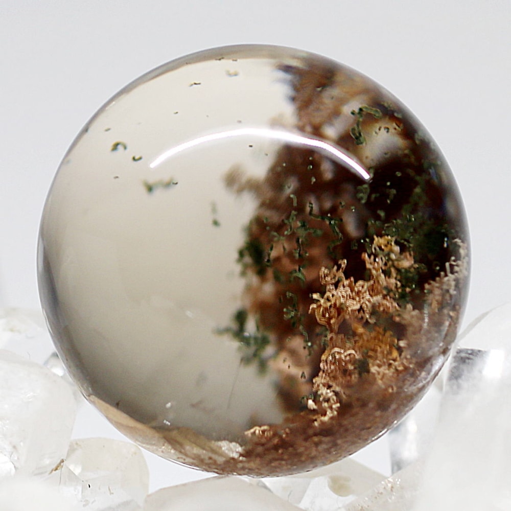 高品質]ガーデンクォーツ丸玉/ガーデン水晶スフィア（直径27.5mm