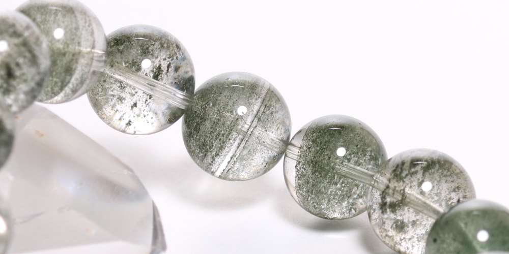 高品質]層状グリーンガーデンクォーツブレスレット/千層ガーデン水晶