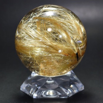 スモーキータイチンルチルクォーツ丸玉/スフィア - 埼玉県吉川市の