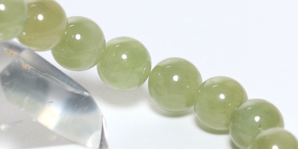高品質]グリーンクンツァイト？ブレスレット（約9.5mm玉） - 埼玉県